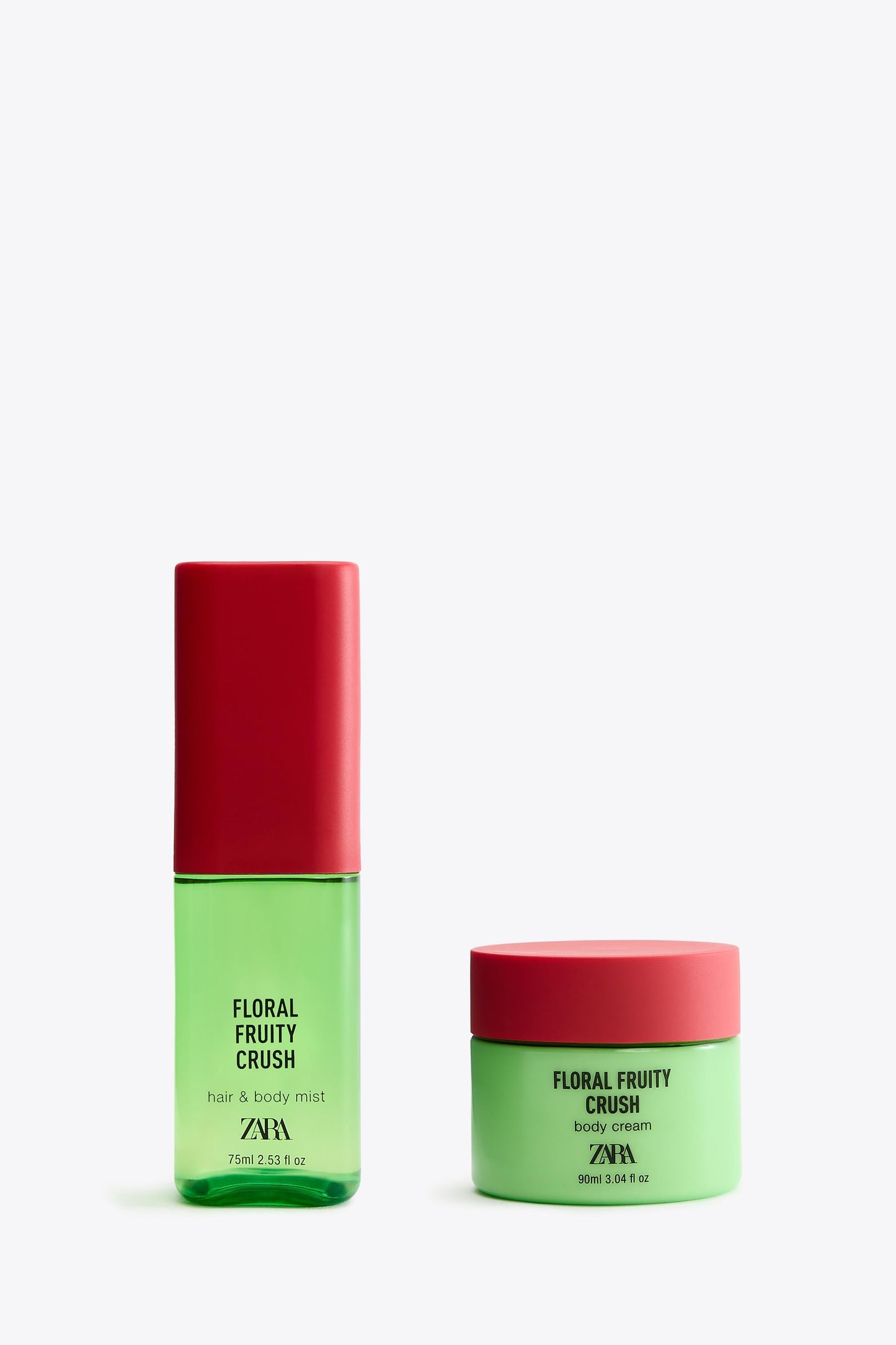 FLORAL FRUITY CRUSH HAIR & BODY MIST 75ML (2.54 FL. OZ) + BODY CREAM 90ML (3.04 FL. OZ).